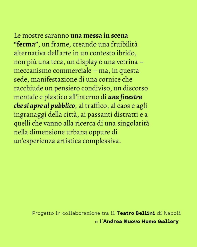Il teatro come galleria, la galleria come scena