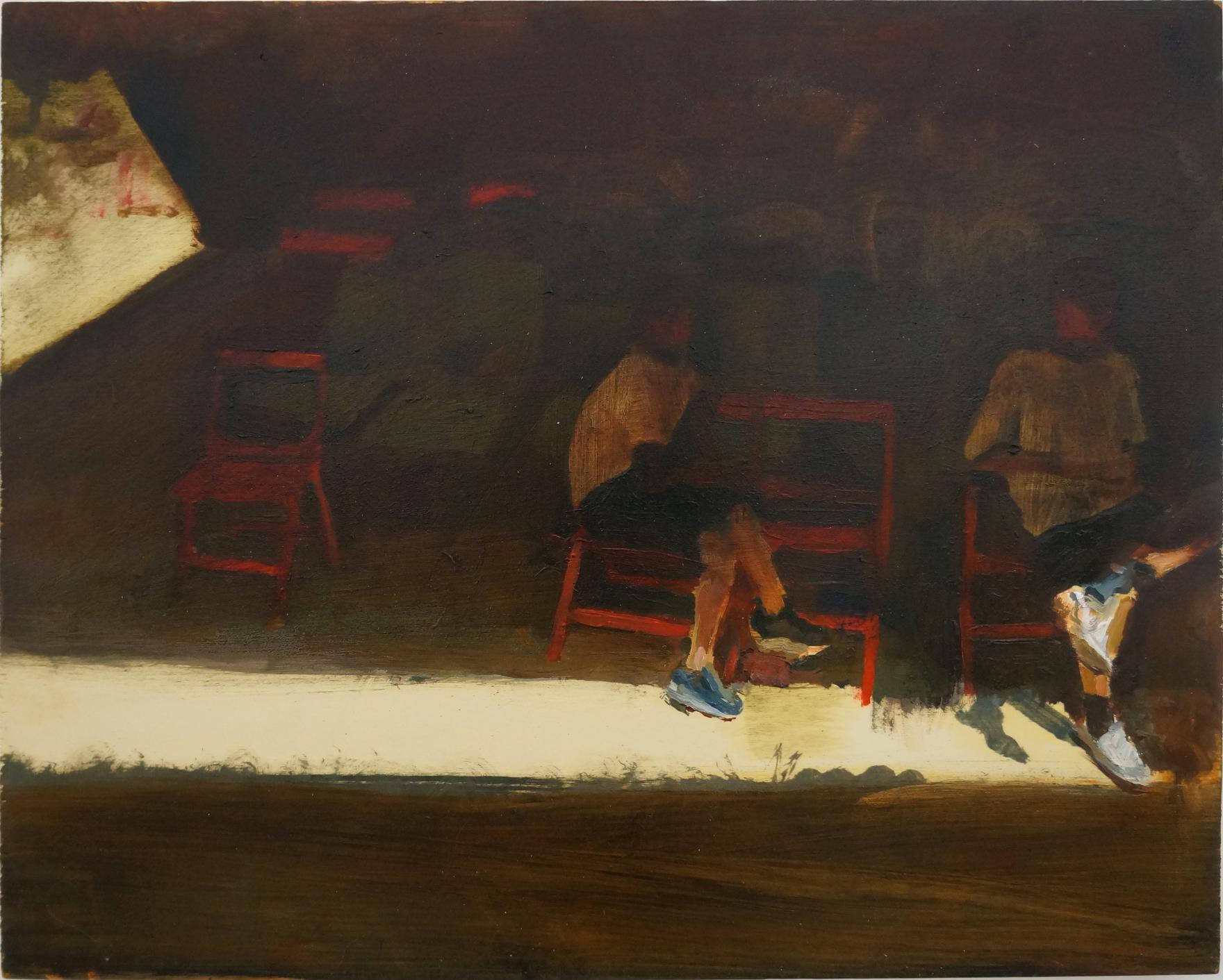 The white Shoes (Le scarpe bianche)_olio su tavola_40x50cm_2024