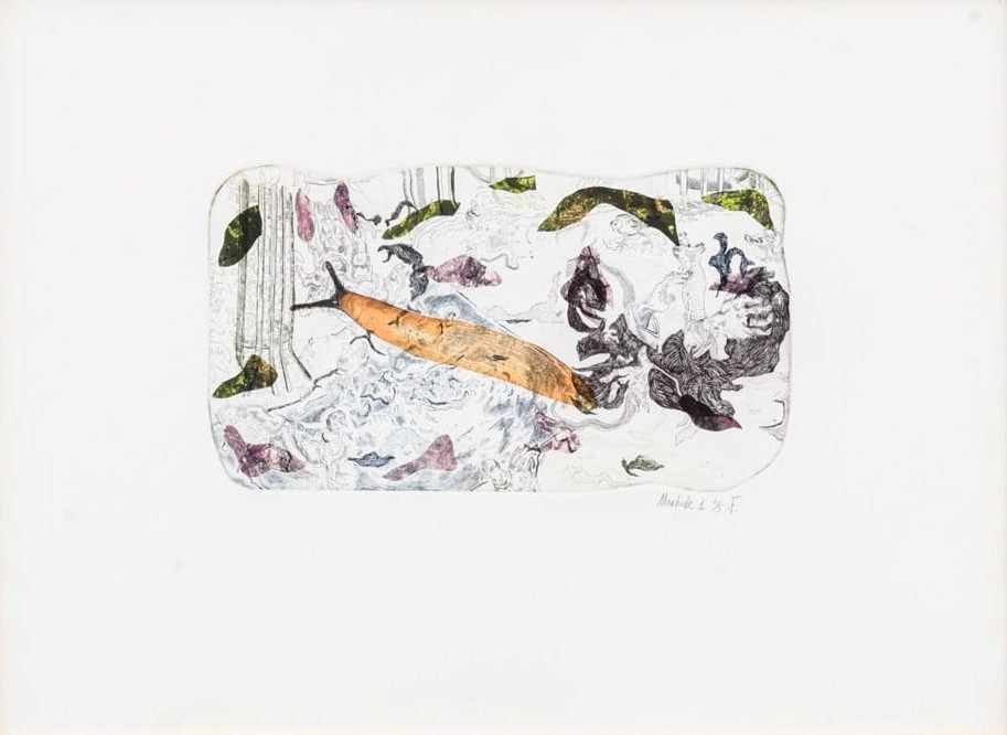 Flora Villaumie, Morbide 1. Images gluant, repoussant et précieux, acquaforte e chine-collé, lastra 15×25 cm, carta 35×55 cm, 1 di 5, 2025