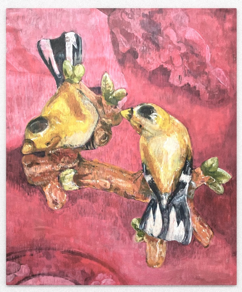 Matteo Silverii, Figurines - Birds, acrilico su tela, 120 x 100 cm, 2023 Matteo Silverii, Figurines - Birds, acrilico su tela, 120 x 100 cm, 2023