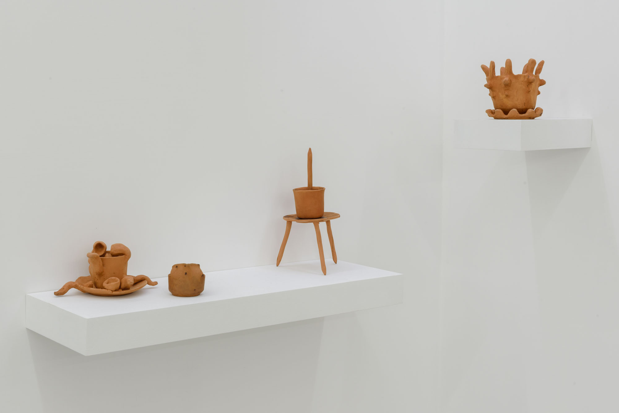 Zoe Pelikan, out of touch, n.18, n.6, n.28, n.5, Goat milk is fine, terracotta, caffe, 2023