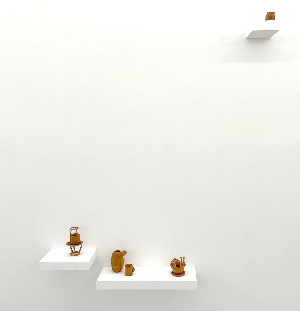 Zoe Pelikan, out of touch, n.8, n.21, n.11, n.30, Napkins are over, terracotta, caffe, 2023