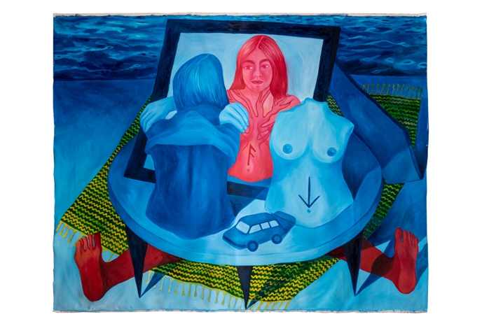 Anna Capolupo, RUNE, olio su tela, cm 160x200, 2024