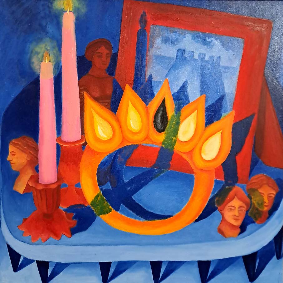 Anna Capolupo_Quattro lacrime, cm 35x35, olio su tela, 2025